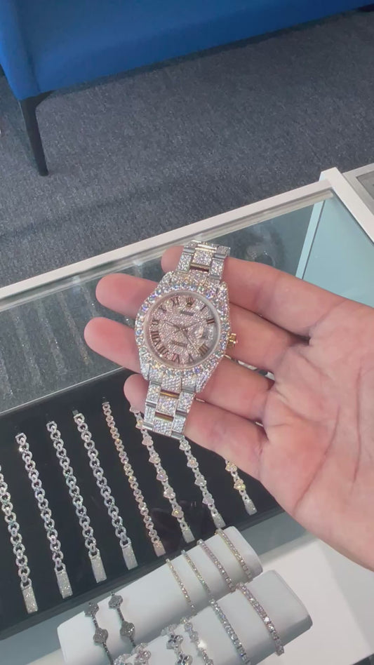 VVS ROSE/WHITE CUSTOM WATCH 41MM (Highest Quality)