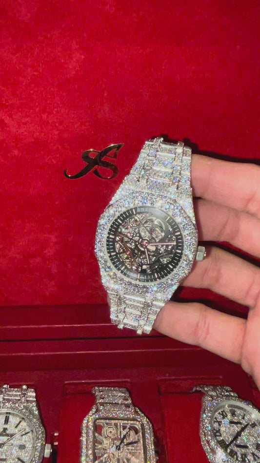 VVS WHITE SKELETON CUSTOM WATCH 41MM (Highest Quality)